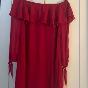 Nwt off shoulder deep pink cocktail dress